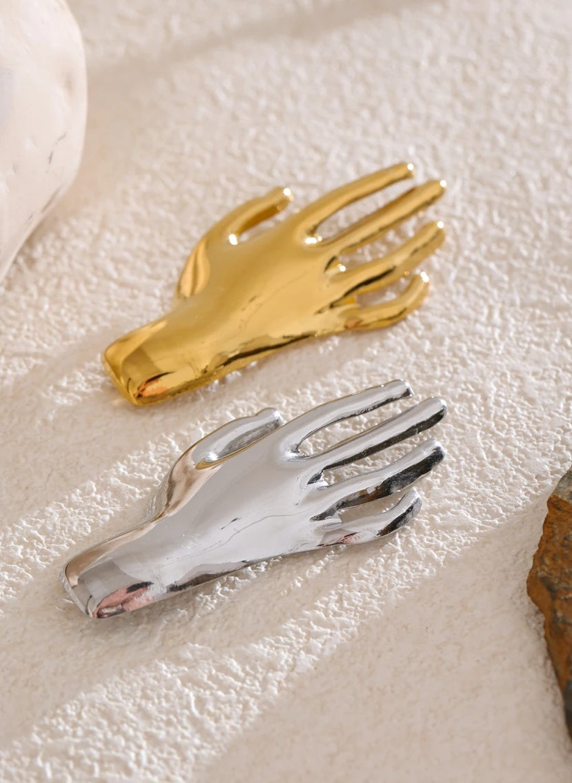 Glossy Hand Brooch