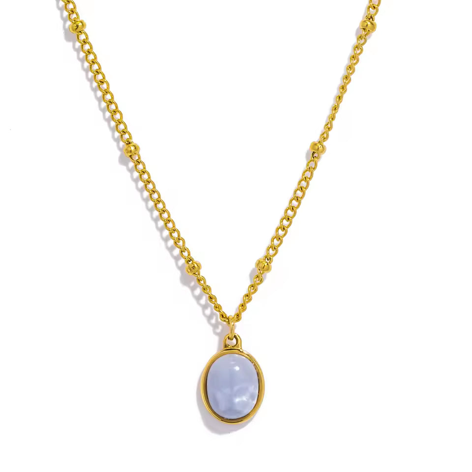 Jelly Stone Pendant Necklace