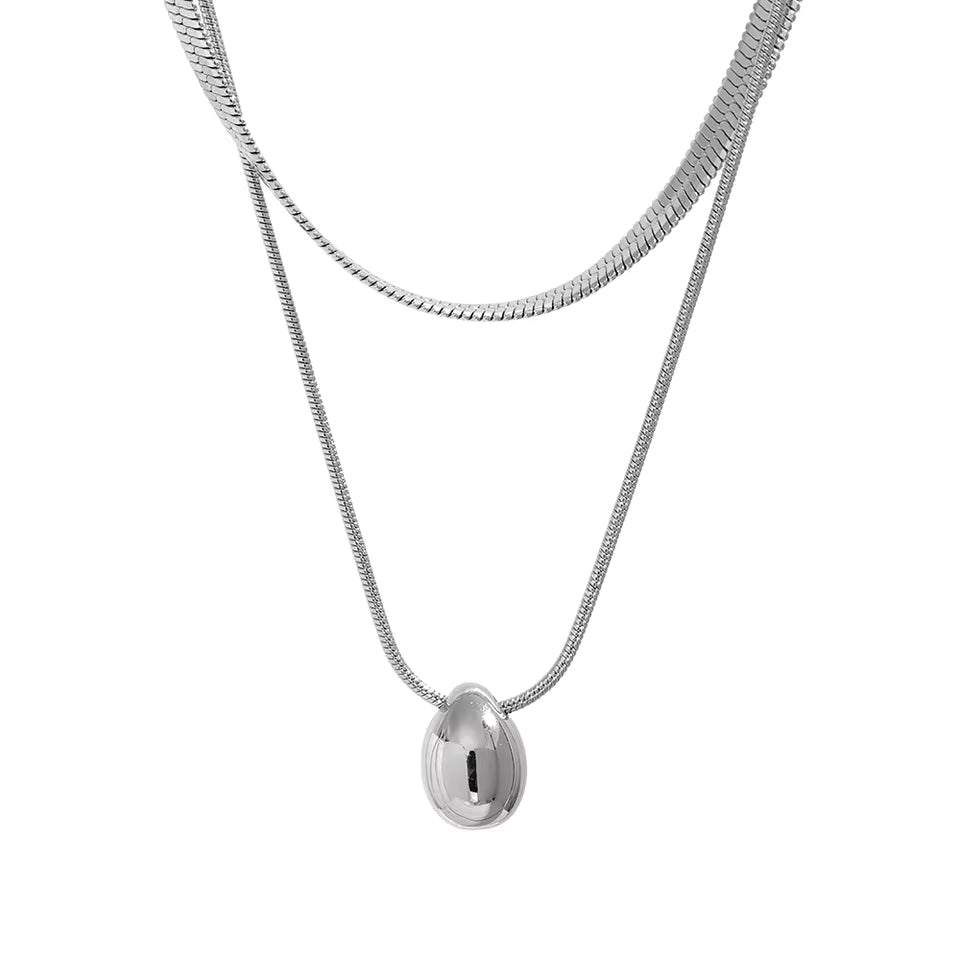 Snake Chain Water Drop Multi Layered Necklace