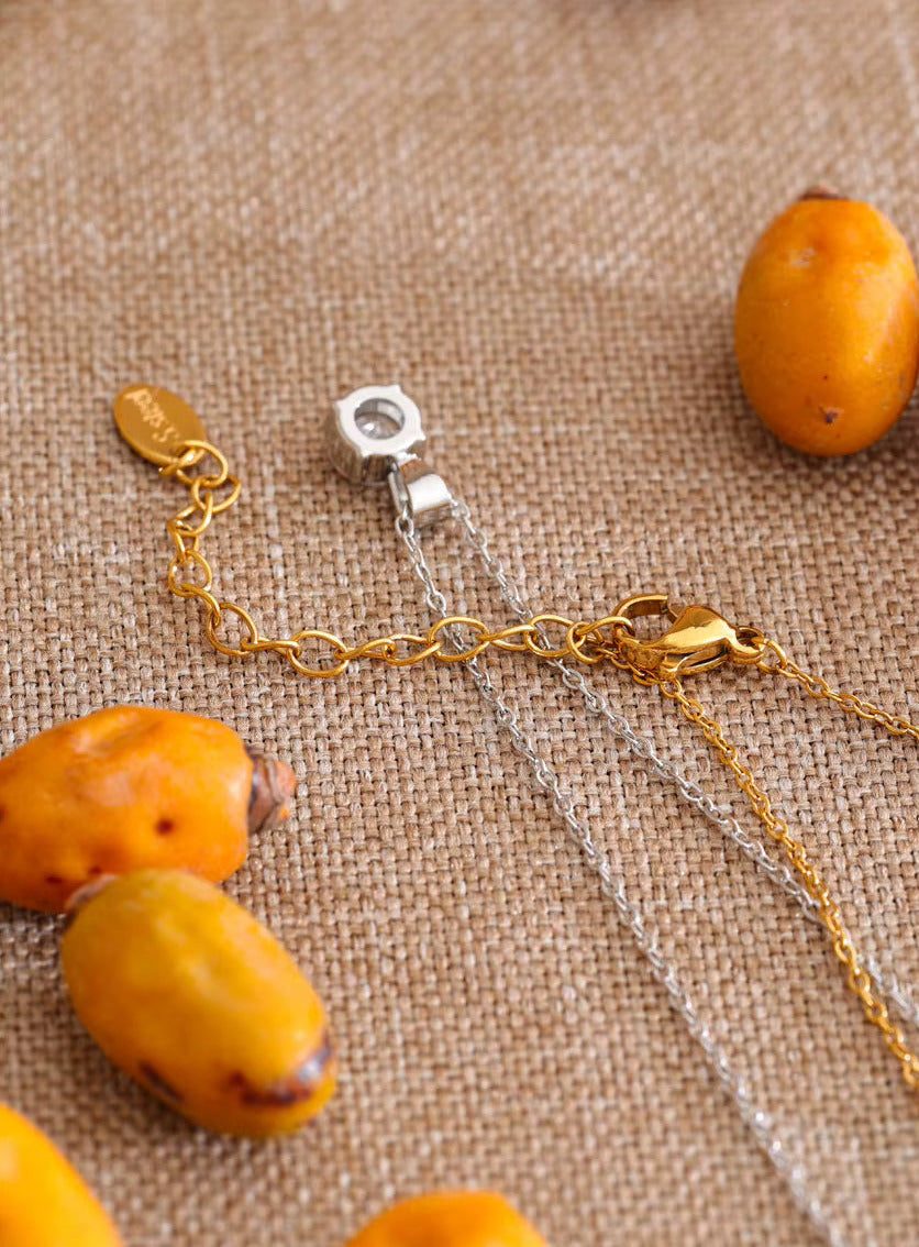 Square Cubic Zirconia Pendant Necklace