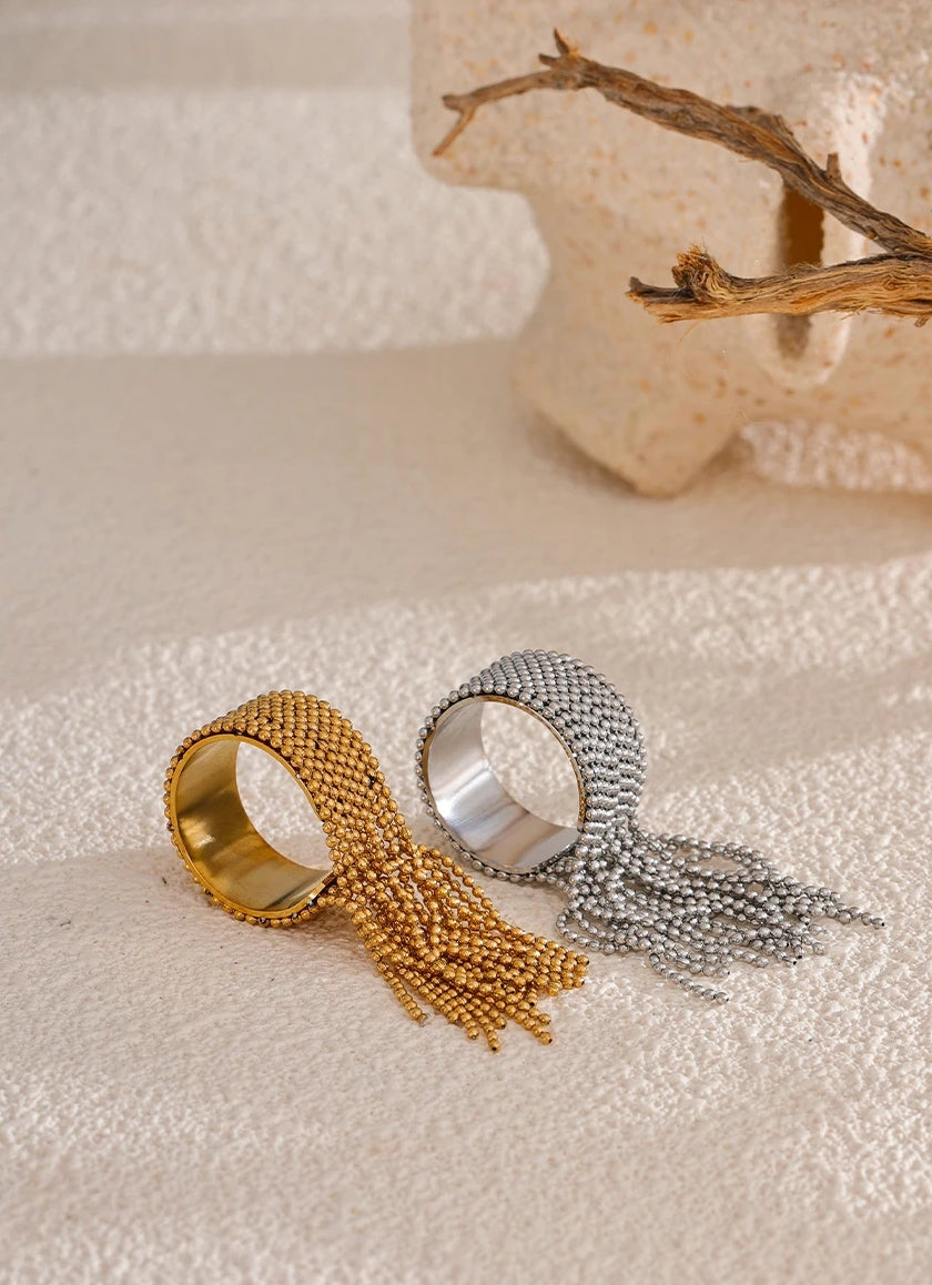 Fringe Flow Tassel Adjustable Ring