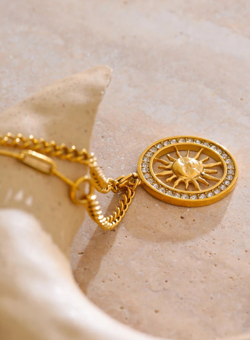 Solar Glow Pendant Necklace