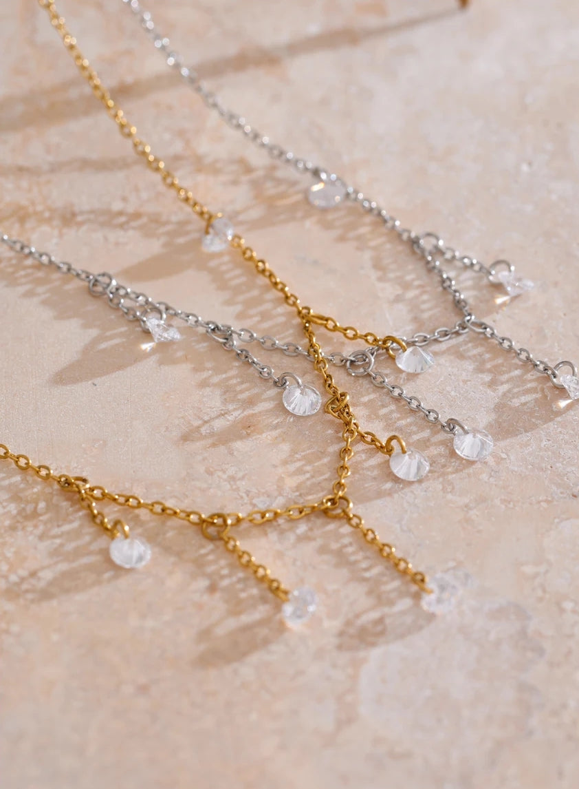 Dangling Zircon Chain Necklace