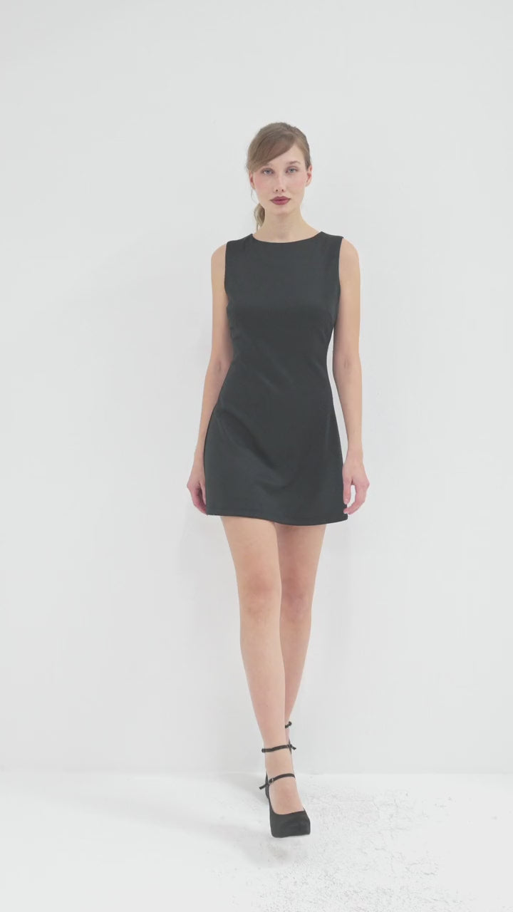Black Sleeveless Mini Dress