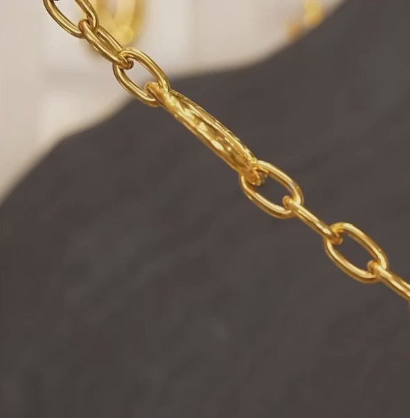 Gold Oval Chain Bracelet