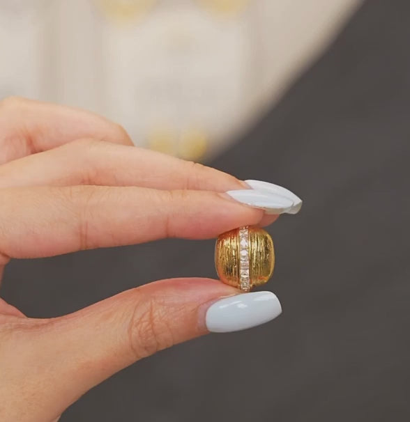 Zircon Square Striped Stud Earrings