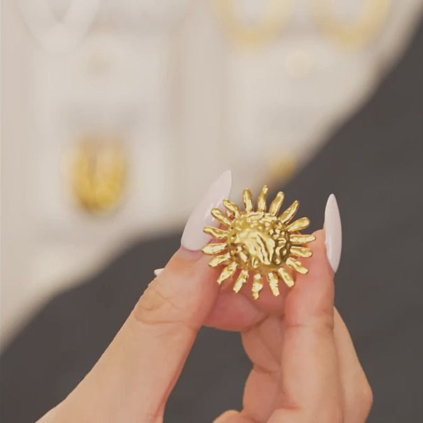 Adjustable Sun Flower Open Ring