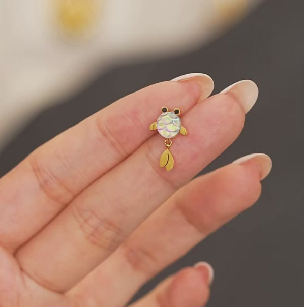 Minimalist Goldfish Drop Earrings