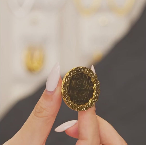 Adjustable Hammer Flower Open Ring